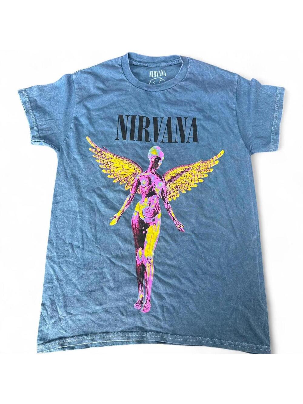 Nirvana In Utero Blue Block Graphic T-Shirt - Size S